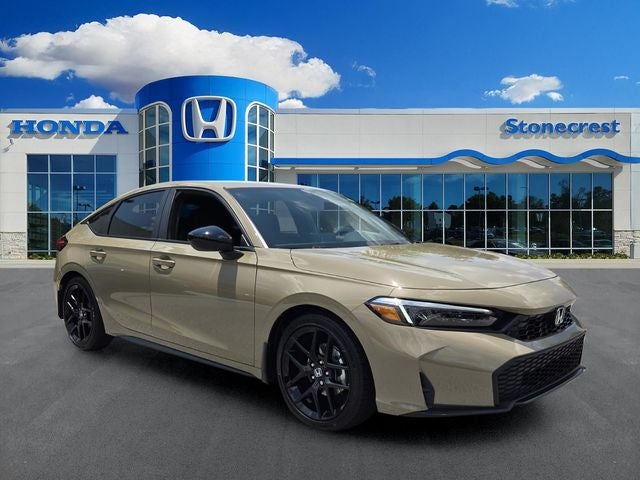 2026 Honda Civic Sport in Sand Dune Pearl — front three-quarter view