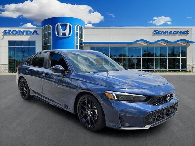2026 Honda Civic Sport in Blue Lagoon Pearl — front three-quarter view