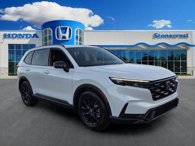 2026 Honda CR-V Hybrid Sport in Platinum White Pearl — front three-quarter view