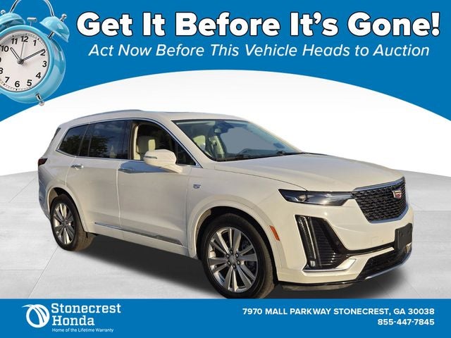 2024 Cadillac XT6 Premium Luxury in Crystal White Tricoat — front three-quarter view