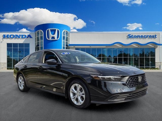 2025 Honda Accord LX in Crystal Black Pearl — front three-quarter view