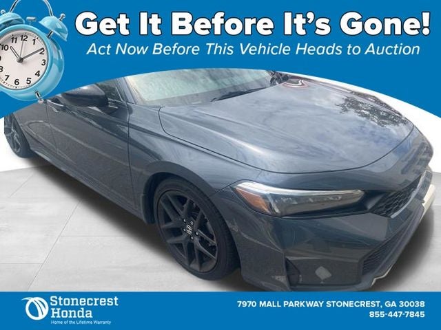 2026 Honda Civic Sport in Meteorite Gray Metallic — front three-quarter view