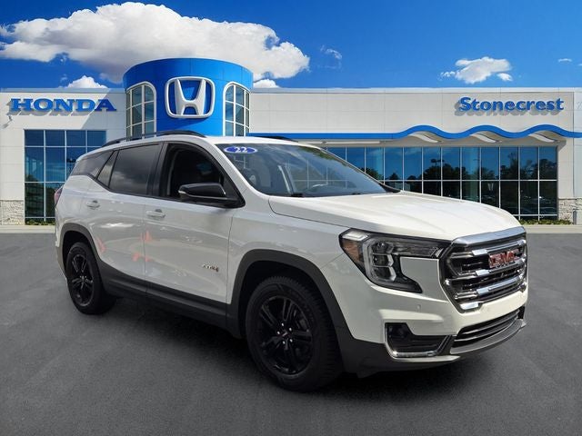 2022 GMC Terrain AT4 in Summit White — front three-quarter view
