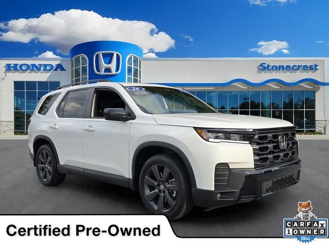 2026 Honda Pilot Sport in Platinum — front three-quarter view