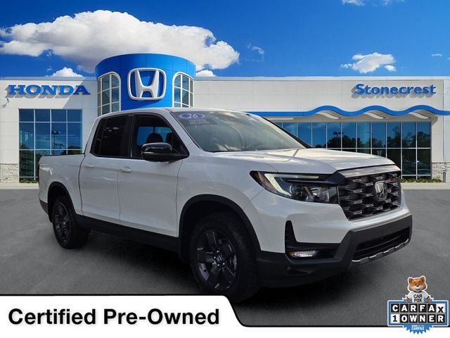 2026 Honda Ridgeline TrailSport in Platinum — front three-quarter view