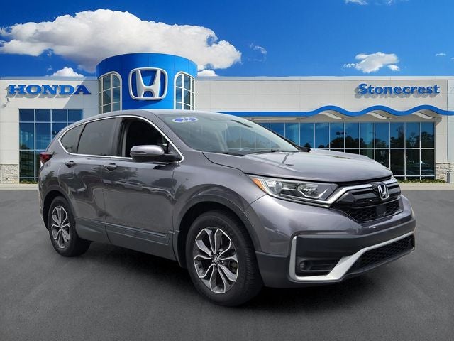 2022 Honda CR-V EX-L in Modern Steel Metallic — front three-quarter view