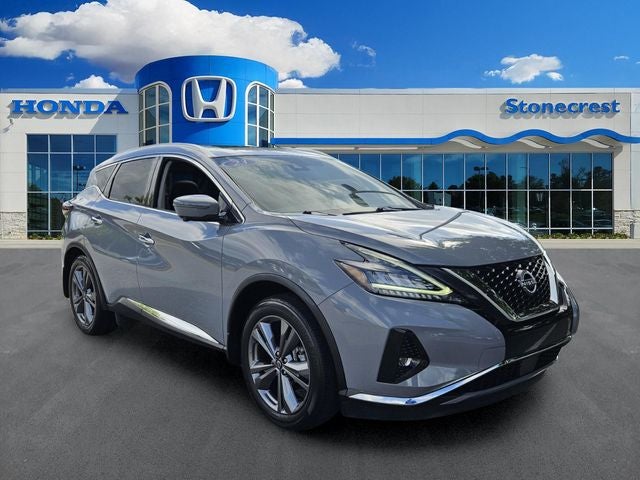 2023 Nissan Murano Platinum in Boulder Gray Pearl — front three-quarter view