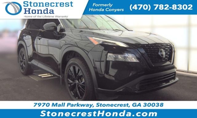 2023 Nissan Rogue SV Midnight Edition in Super Black — front three-quarter view